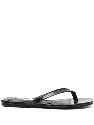 Totême Brown Leather Sandals