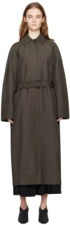 Totême Brown Minimalist Coat In 128 Anthracite