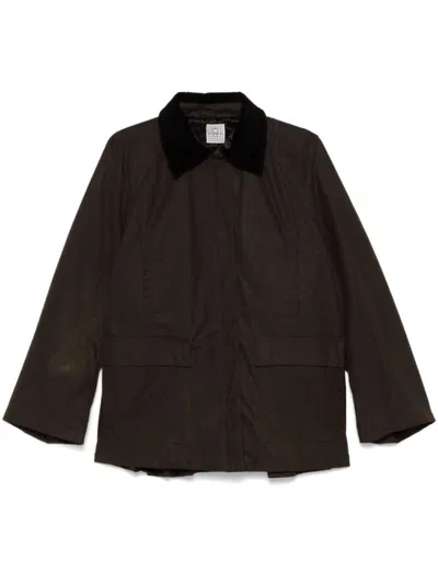 Totême Brown Shirt Collar Trench Coat