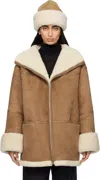 Totême Brown Signature Shearling Jacket In Brown