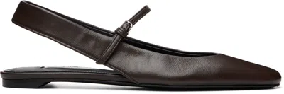 Totême Brown Slingback Nappa Mary Jane Ballerina Flats