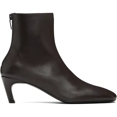 Totême Brown Soft Nappa Ankle Boots