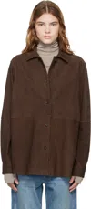 Totême Womens Bark Soft Long-sleeves Suede Overshirt In Multi