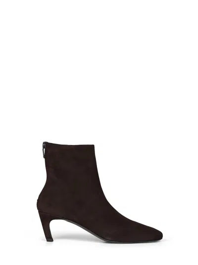 Totême Brown Soft Suede Mid-heel Ankle Boots