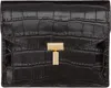 Totême Brown T-lock Croco-embossed Card Holder