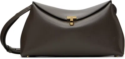 Totême Brown T-lock Leather Clutch