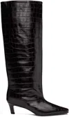 Totême Croco-embossed Wide Shaft Boots Dark Brown In Dark Brown Croco 892