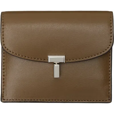 Totême Brown T-lock Leather Card Holder