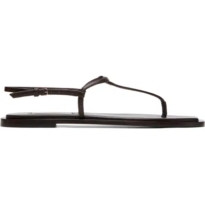 Totême Brown T-strap Nappa Sandals