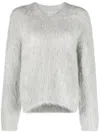 Totême Brushed V-neck Jumper In Grey