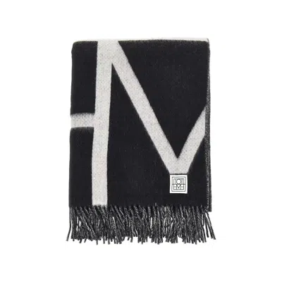 Totême Brushed Wool Monogram Scarf In Multi