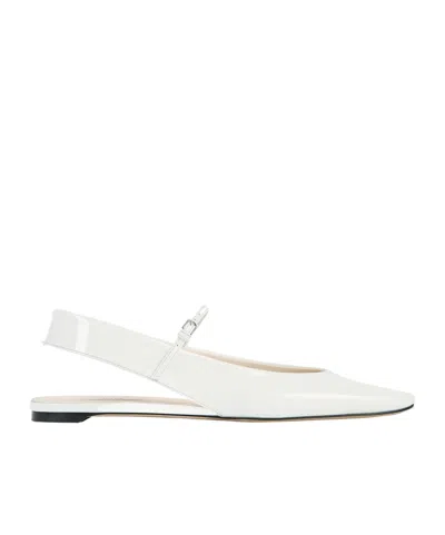 Totême Buckle Fastened Slingback Flats In White