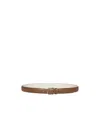 Totême Solid Color Slim Leather Belt In Tiramisu