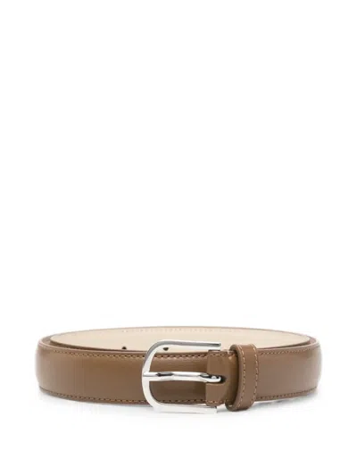 Totême Buckle-fastening Leather Belt In Brown