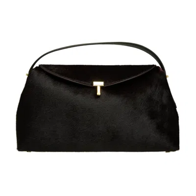 Totême Toteme Burgundy T-lock Top Handle Bag