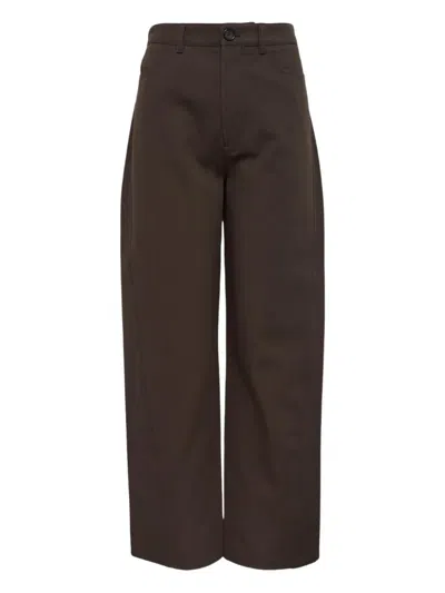 Totême Button-up Tailored Trousers In Brown