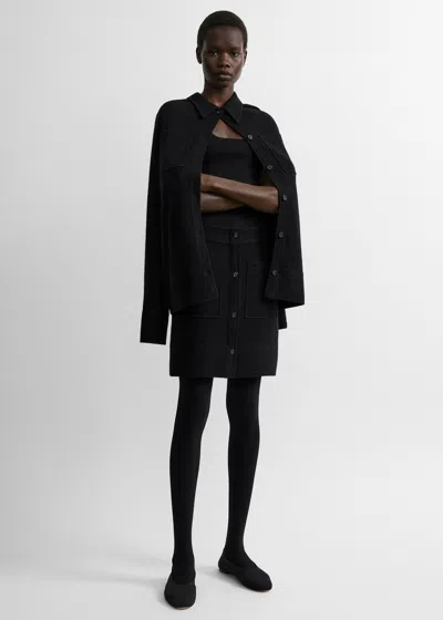 Totême Buttoned Cashmere Skirt In Black