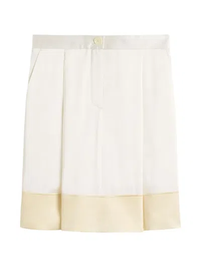 Totême Buttoned Colourblock Skirt In White