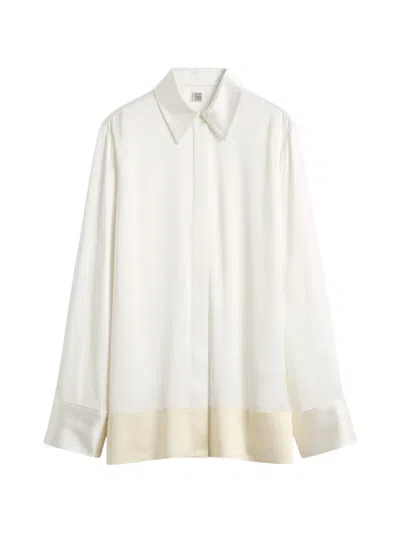 Totême Buttoned Long-sleeve Shirt In White