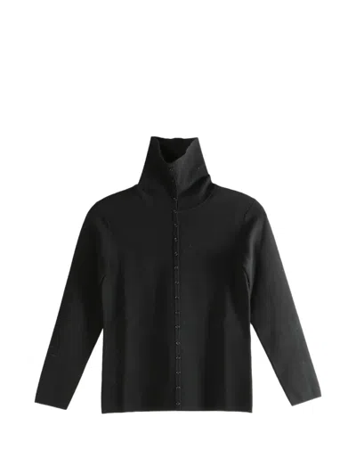 Totême Buttoned Roll-neck Cardigan In Black