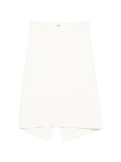 Totême Buttoned-back Midi Skirt In Neutral