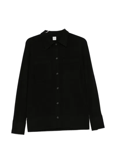 Totême Button-up Chest-pocket Shirt In Black