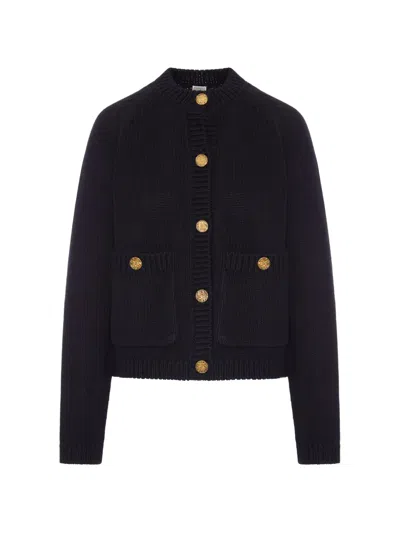 Totême Button-up Chunky-knit Cardigan In Black