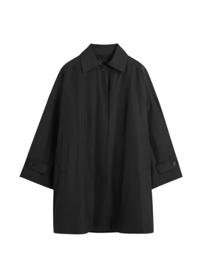 Totême Button-up Oversized Coat In Black