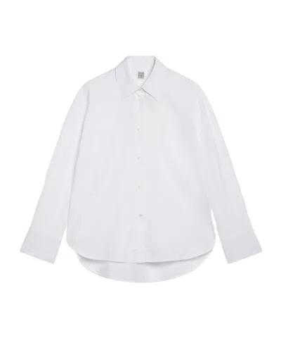 Totême Button-up Poplin Shirt In Brown