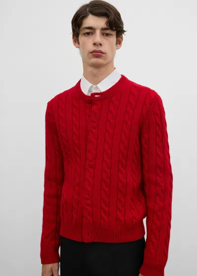 Totême Cable Cardigan Red