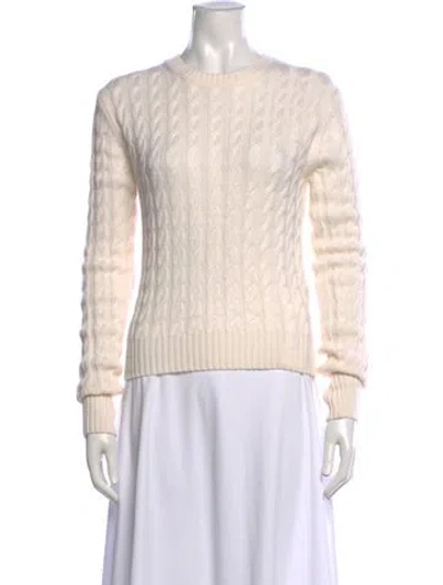 Pre-owned Totême Cable Knit Crew Neck Sweater In Neutrals
