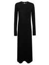 Totême Womens Toteme Cable-knit Round Neck Wool Maxi Dress In Black