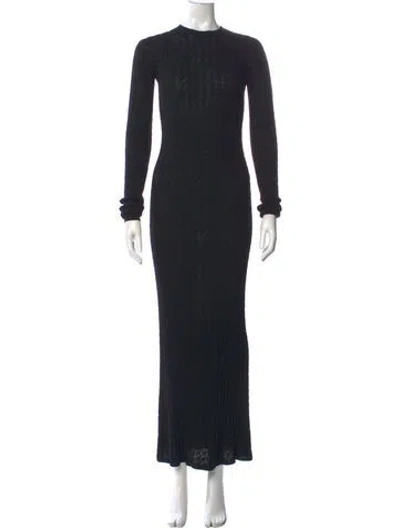 Pre-owned Totême Cable Knit Dress Long Dress In Black