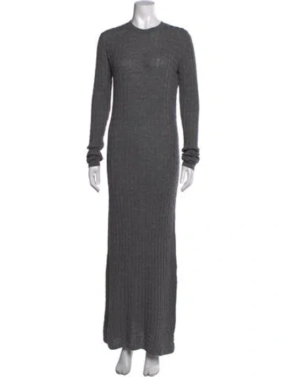 Pre-owned Totême Cable Knit Dress Long Dress In Gray