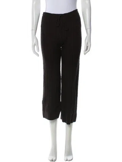 Pre-owned Totême Cable Knit Trousers Wide Leg Pants In Black