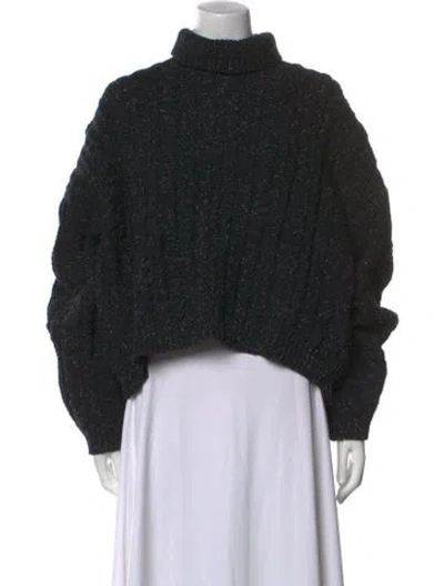 Pre-owned Totême Cable Knit Wool Sweater In Black
