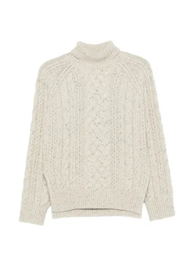 Totême Cable-knit Turtleneck Sweater In Gray