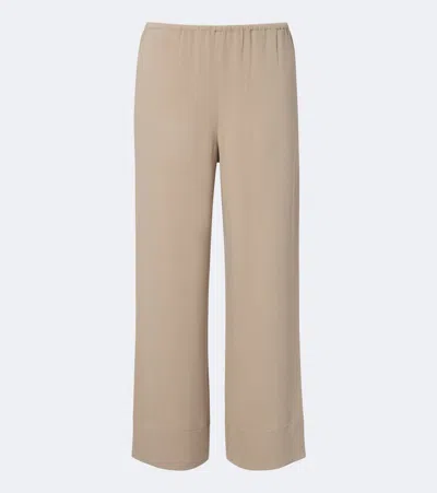 Totême Cady Wide-leg Pants In Brown