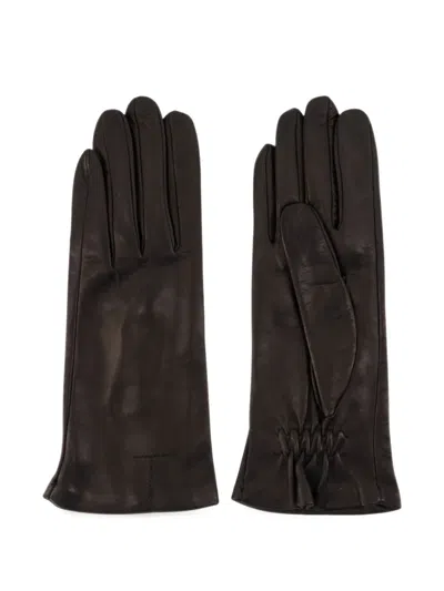 Totême Toteme Calfskin Leather Gloves In Brown