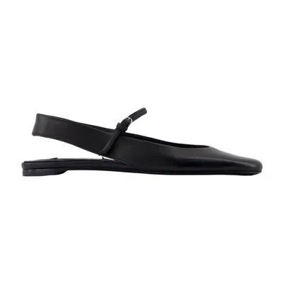 Totême Toteme Calfskin Leather Mary Jane Flat In Black