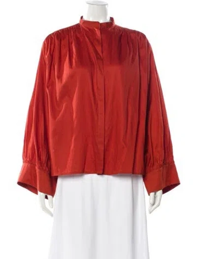 Pre-owned Totême Cali Long Sleeve Blouse In Orange