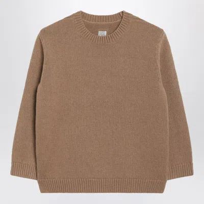 Totême Toteme Camel Hair Crew Neck Sweater In Nude