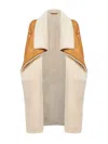 Totême Camel Suede And Shearling Coat In Brown