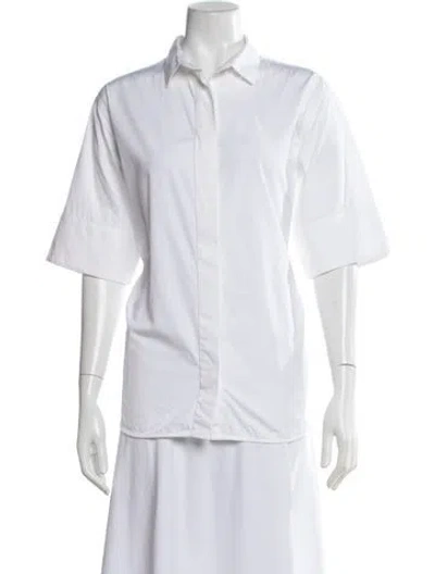 Pre-owned Totême Cannes Shirt Short Sleeve Button-up Top In White