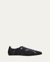 Totême Leather-panel Recycled-cotton Sneakers In Black