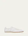Totême Canvas Low-top Sneakers With Leather Profiles In White