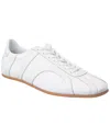 Totême Canvas Low-top Sneakers With Leather Profiles In White