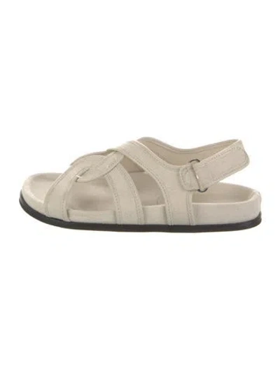 Pre-owned Totême Canvas Slingback Sandals In Neutral