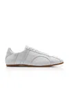 Totême Canvas And Leather Low-top Sneakers In White