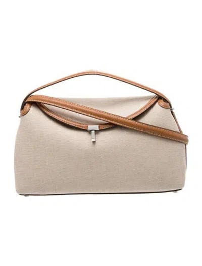 Pre-owned Totême Canvas Toteme T-lock Canvas Bag Medium In Neutrals
